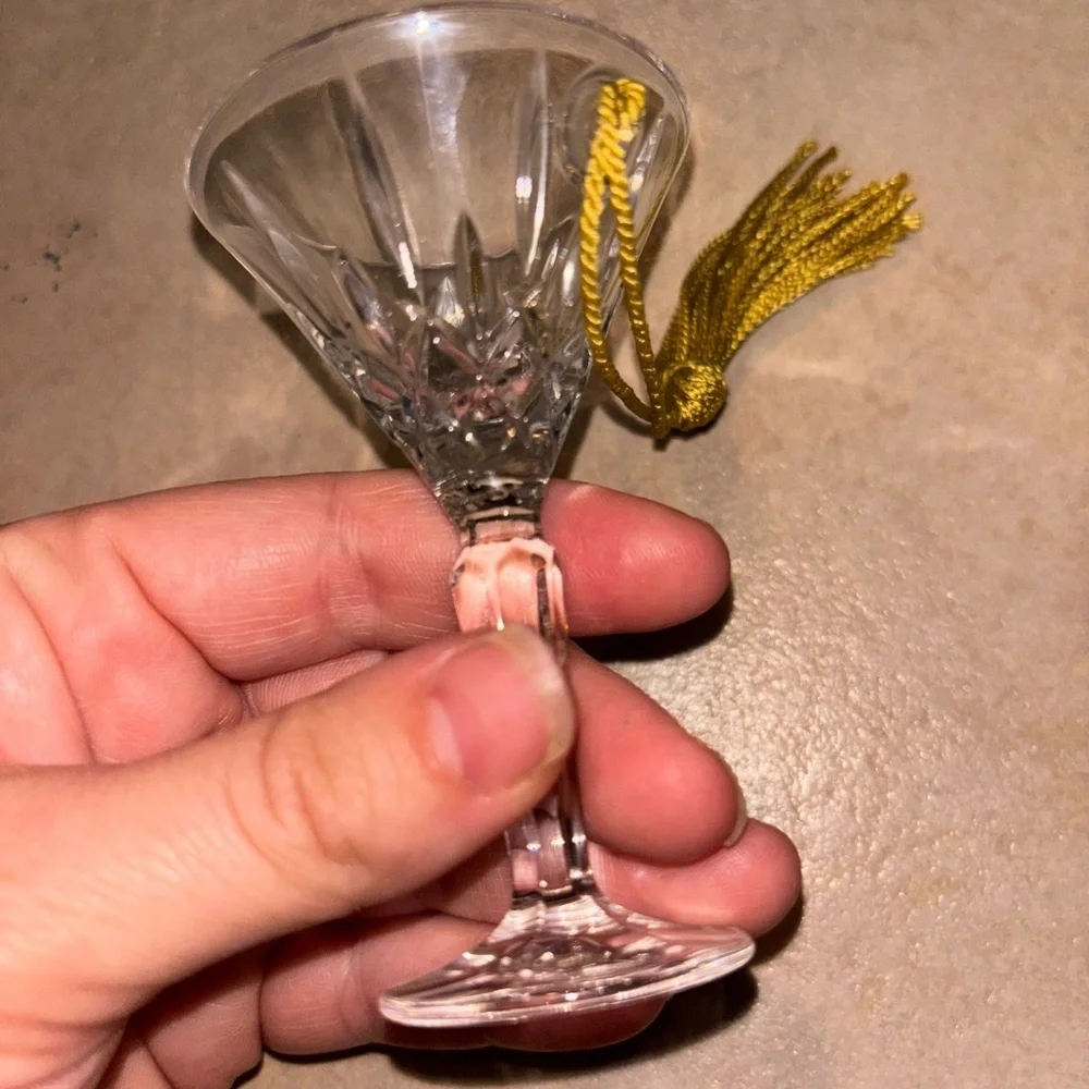 Gorham Lady Anne Mini Crystal Martini Shot Glass Christmas Ornament